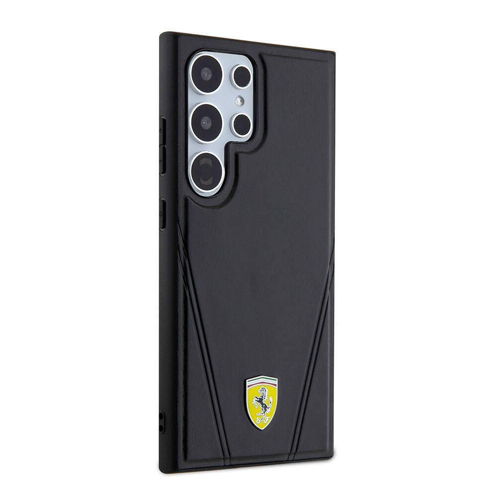 Ferrari Galaxy S24 Ultra Orjinal Lisanslı M-safe Şarj Özellikli Sıcak Baskı V Çizgili Deri Kılıf Ferrari Galaxy S24 Ultra Orjinal Lisanslı M-safe Şarj Özellikli Sıcak Baskı V Çizgili Deri Kılıf